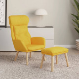 Cumpara ieftin Scaun de relaxare cu taburet, galben muștar, textil