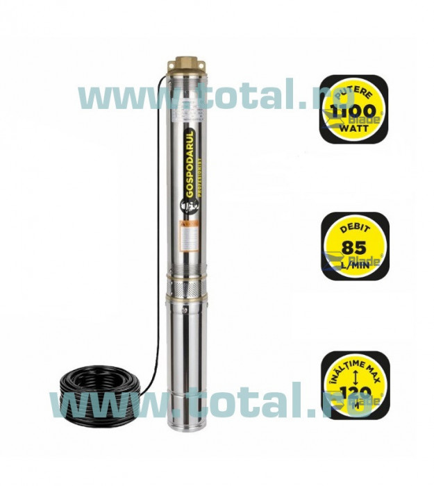 Gospodarul Profesionist Pompa Sumersibila Apa Curata 4qjd-1100, 8 Turbine - 1100w, 5000 L/h