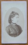 Foto Franz Duschek pe carton, secol 19, doamna Alina Manescu, cu autograf