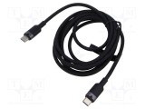 Cablu USB 2.0 USB C VENTION 2m negru mufă nichelată
