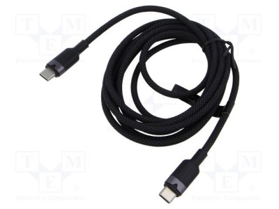 Cablu USB 2.0 USB C VENTION 2m negru mufă nichelată foto