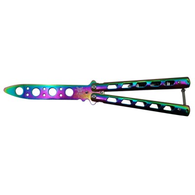 Briceag fluture IdeallStore, Butterfly Clash, antrenament, 22 cm, multicolor foto