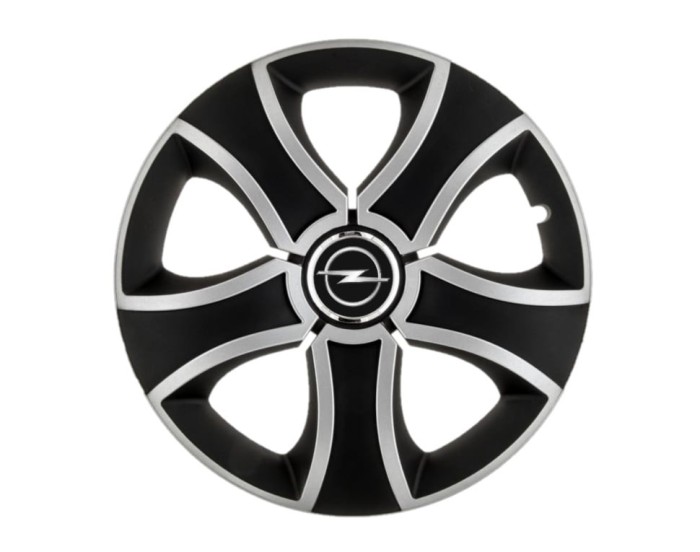 Set 4 capace roti Bis Gri-Negru R15 pentru gama auto Opel