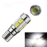 Bec LED T10 W5W 194 Canbus cu Lupa, 10 SMD 5630, Pozitie/Numar, Alb Rece, 12V