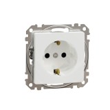Priza schuko simpla Schneider Sedna SDD111021, incastrata, contact de protectie, alba