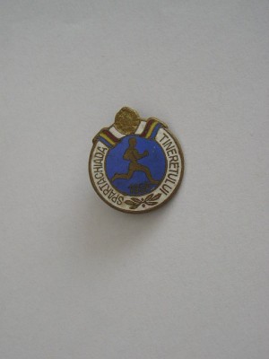 QW9 N5 31 - insigna - tematica sport - Spartachiada tineretului - 1956 foto