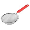 Strecurătoare Metalică, Diametru 10cm, M&acirc;ner Roșu, cu maner, metal, Oem