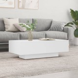 Masuta cafea Gossi, 100x49.5x31 cm, lemn prelucrat, alb, dreptunghiulara, living