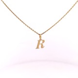Pandativ din aur de 14k in forma de litera R