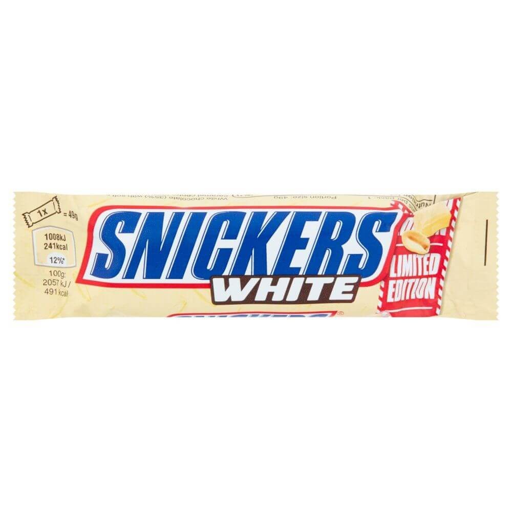 Baton Snickers White Standard, 49g, Baton Snickers Alb, Baton de ...