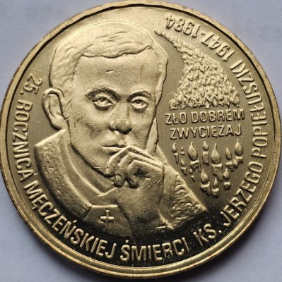 2 Zlote / Zloti 2009 Polonia, Jerzy Popiełuszko, unc-Aunc foto
