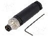Conector M8, 4 pini, clasa etanseitate IP67, BULGIN - PXPPAM08FIM04AST