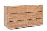 Cumpara ieftin Comoda 6 sertare lemn maro Aron 142x45x83 cm