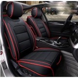 2 x LUX Huse Scaune pentu Masini Auto Universal Negru Rosu Eco Piele