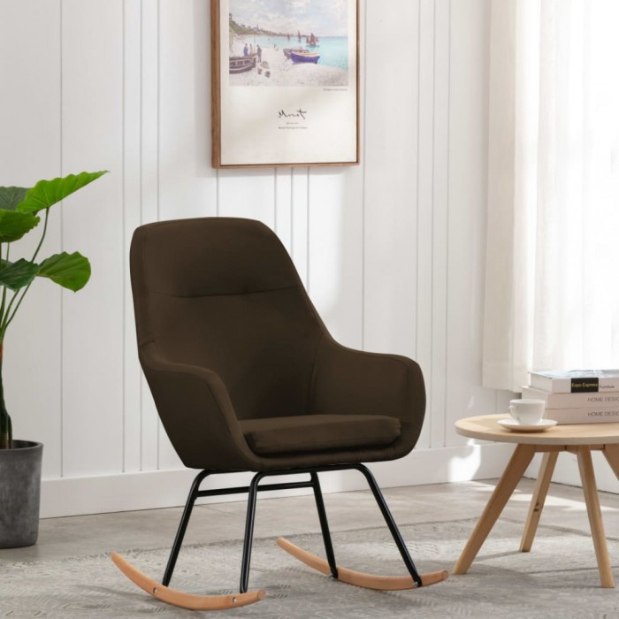 vidaXL Scaun balansoar, maro, material textil 289540