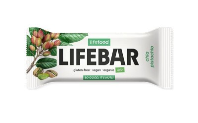 Lifebar baton cu chia si fistic, raw, bio, 40g foto