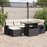 Cumpara ieftin Gossi set canapele de gradina cu perne, 7 piese, negru, poliratan