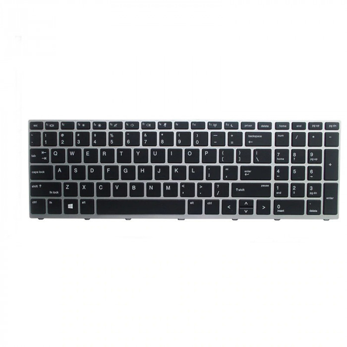 Tastatura Laptop, HP, ProBook 450 G5, 455 G5, L01028-001, argintie, iluminata, layout US