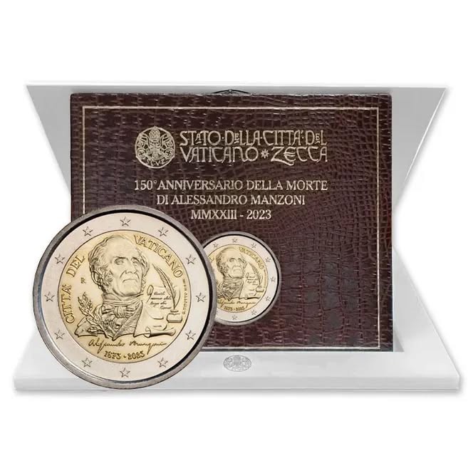 Vatican 2023 - 2 euro - 150 de ani de la moartea lui Alessandro Manzoni BU