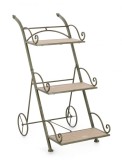 Cumpara ieftin Suport flori otel verde mdf natur Guenda 54x34x78 cm