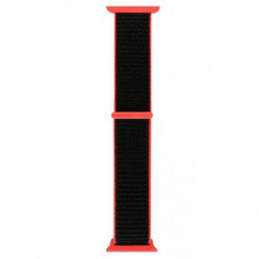 Curea pentru Apple Watch 42 mm iUni Woven Strap, Nylon Sport, Black-Red foto