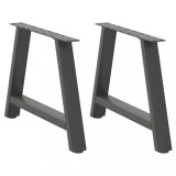 Picioare pentru măsuță de cafea &icirc;n formă de A, 2 buc., antracit, 60x(42-43) cm, oțel