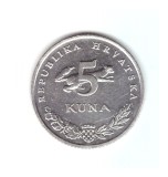 Moneda Croatia 5 kuna 2019, stare foarte buna, curata