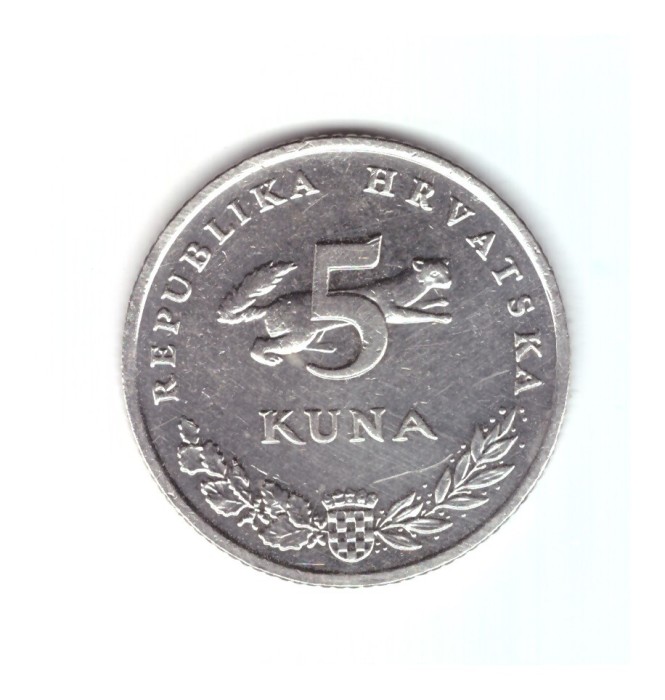 Moneda Croatia 5 kuna 2019, stare foarte buna, curata