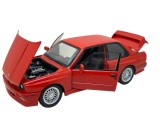 Macheta BMW rosu E30 M3 ursulet 1:24 cu sunet, lumini, pornire pe volan, resort
