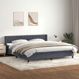 vidaXL Pat box spring cu saltea, gri &icirc;nchis, 180x210 cm, catifea 3318376