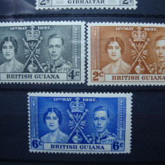 BRITISH GUIANA 1937 SERIE INCORONAREA GEORGE VI MH