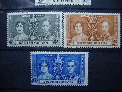 BRITISH GUIANA 1937 SERIE INCORONAREA GEORGE VI MH foto