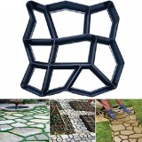 Matrita EMC ONSHOP&reg; pt Turnat Pavaj din Beton, Sablon Reutilizabil Forma Piatra Naturala, Curte si Gradina, Plastic Rezistent, 35x35x3.5 cm, Negru