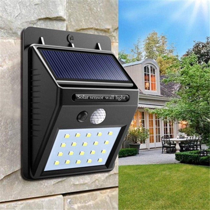 Lămpi Solare cu Senzor de Mișcare, 2 Pachet, Lămpi de Perete Exterioare Impermeabile, Luminile de Securitate F