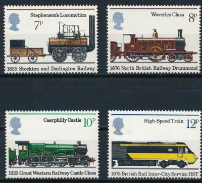 Marea Britanie 1975 - Locomotive, serie neuzata foto