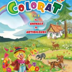Carte de colorat Jumbo cu animale si abtibilduri