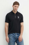 Karl Lagerfeld tricou polo barbati, culoarea negru, cu imprimeu, 543221.745400