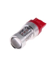 Bec LED Auto Rosu T20 W21W Canbus 80W, CREE, 12V-24V, Fara Polaritate, Intensitate Unica