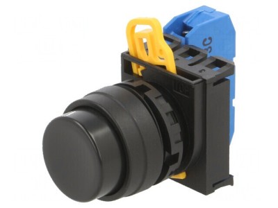 Comutator 22mm Negru 2 NO Acţionat prin Apăsare Poz.i Stabil foto