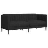 Canapea, 2 locuri, negru, material textil