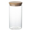 Borcan Depozitare, Borosilicat, Capacitate 750ml, Capac Bambus, Transparent, Oem