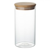 Borcan Depozitare, Borosilicat, Capacitate 750ml, Capac Bambus, Transparent, Oem