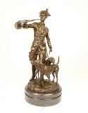 Loius XV- lea cu ogarul-statueta din bronz pe un soclu din marmura TM-69, Religie