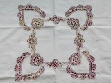 Fata de masa vintage ,broderie sparta , panglici ,lucru manual deosebit