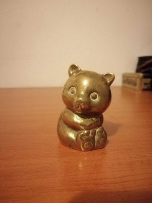 Statueta figurina Urs Ursulet din alama inaltime 8 cm foto
