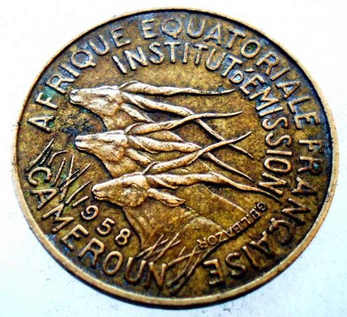 1.095 FRENCH EQUATORIAL AFRICA CAMERUN CAMEROUN 10 FRANCS FRANCI 1958