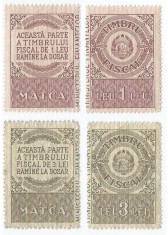 *Romania, lot 1112 cu 4 timbre fiscale generale, 1966, MNH