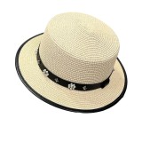 Palarie din rafie Flowers Belt