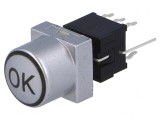 Comutator Tastatură DPDT cu LED Argintiu 30V 0.1A