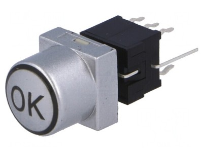 Comutator Tastatură DPDT cu LED Argintiu 30V 0.1A foto